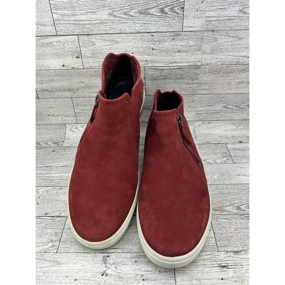 Ecco Women's Red Suede Leather Side Zip Ankle Booties Comfort Shoes US 10 - Picture 1 of 12